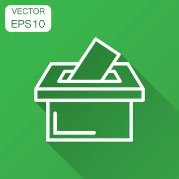 Election voter box icon in flat style. Ballot suggestion vector illustration  Illustrazione stock