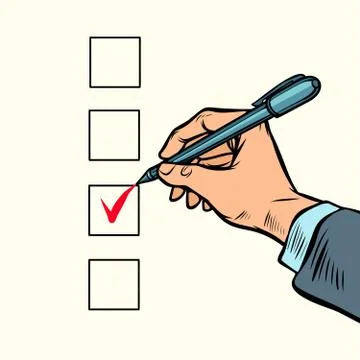 Election voting check mark on the ballot Stock Illustration