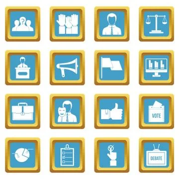 Election voting icons azure Ilustración de archivo