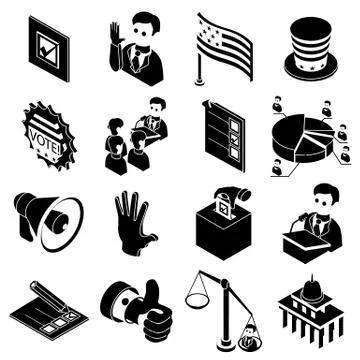 Election voting icons set, simple style Stock-Illustration