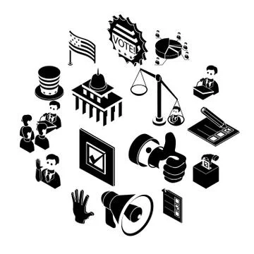 Election voting icons set, simple style Stock-Illustration