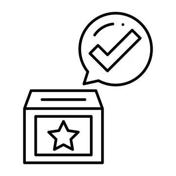 Election Voting Line Icon Stock Illustration