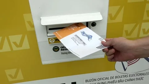 Election Voting (Official Ballot Drop Box) Orange County, Southern California Stock Footage 321005140