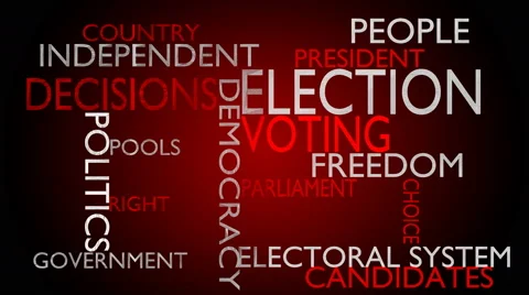 Election word tag cloud - red variant Stock Footage 61170664