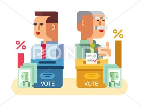 Elections candidates characters Stock Illustration