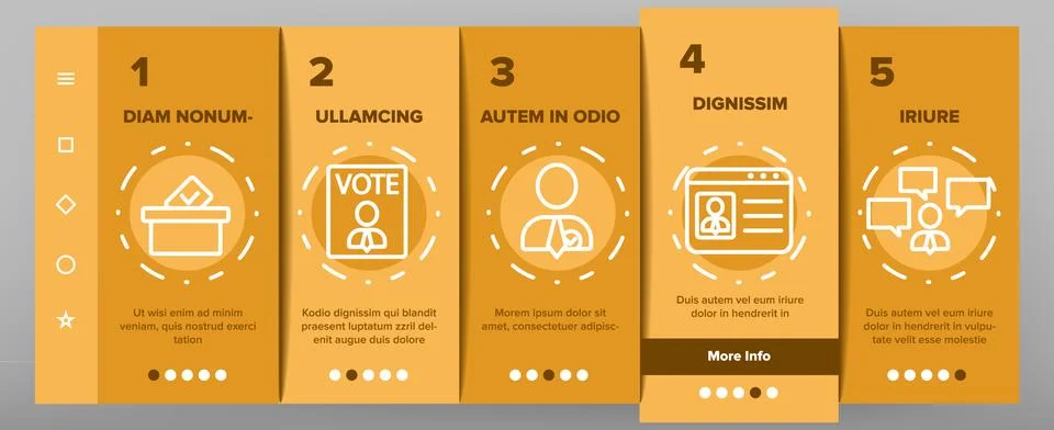 Elections Color Elements Vector Onboarding Stock Illustration