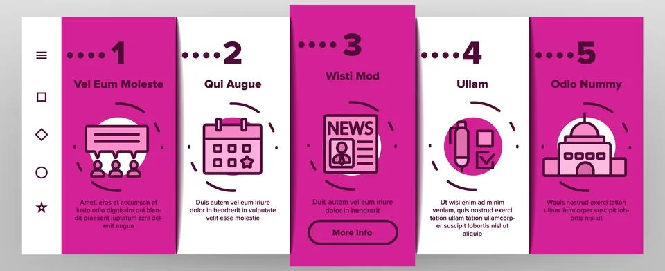 Elections Color Elements Vector Onboarding Stock Illustration