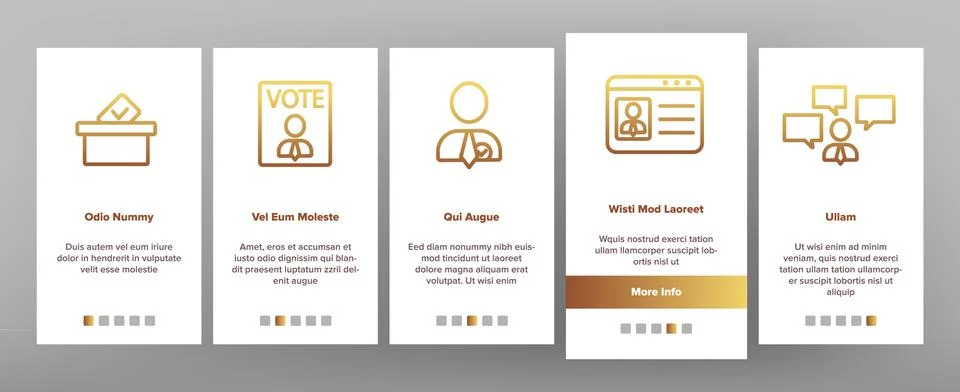 Elections Color Elements Vector Onboarding Illustrazione stock