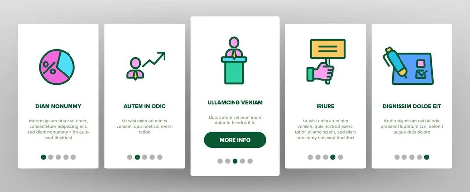 Elections Color Elements Vector Onboarding イラスト素材