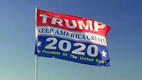 Elections flag for second term of president Donald Trump Video stock 141491244