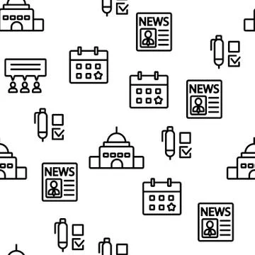 Elections Vector Seamless Pattern 库存插图