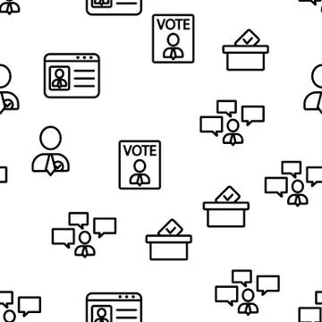Elections Vector Seamless Pattern Stock Illustration