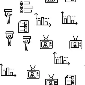 Elections Vector Seamless Pattern 库存插图