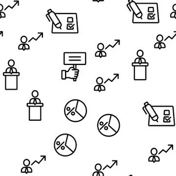 Elections Vector Seamless Pattern Stock Illustration