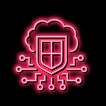 Electonic cloud protection color icon vector illustration Stockillustratie
