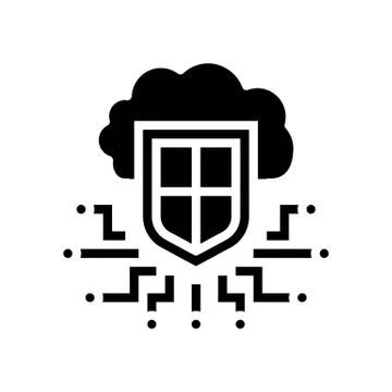 Electonic cloud protection glyph icon vector illustration Stockillustratie