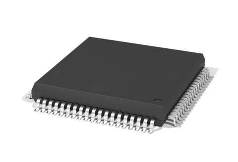 Electonic components microchips isolated 3d illustration Stock Illustration