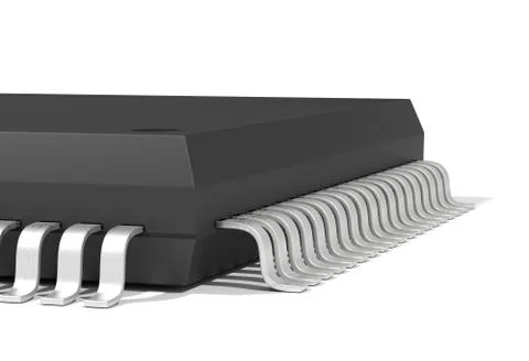 Electonic components microchips isolated 3d illustration Stock Illustration