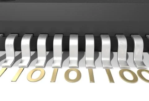 Electonic components microchips leg contacts with binary bus isolated 3d 스톡 일러스트