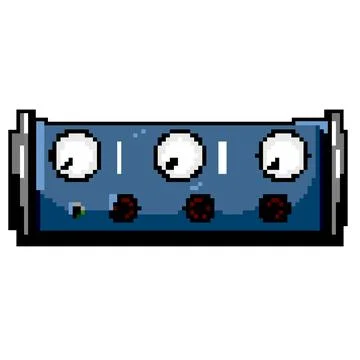 Electonic headphone amp game pixel art vector illustration Stock Illustration