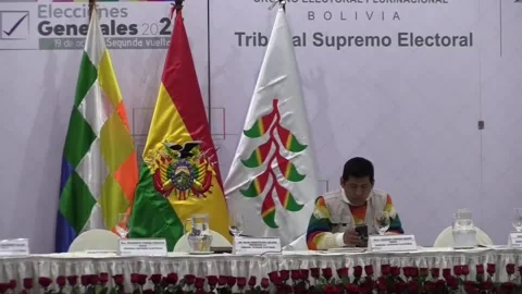 Electoral body issues credentials to members of Bolivia's new Parliament, La Paz Stock Footage 320140722