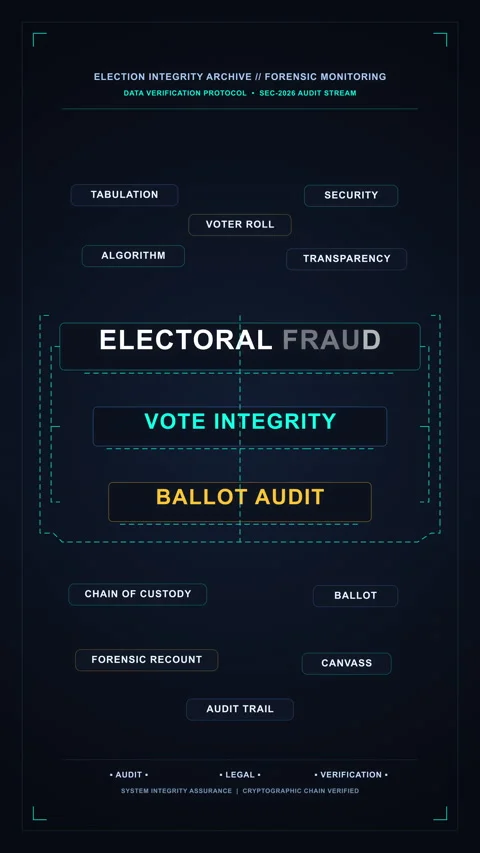 Electoral fraud vote integrity audit animation dark cyan interface Stock Footage 347052440