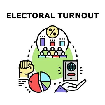 Electoral turnout concept with voting and population statistics Ilustración de archivo