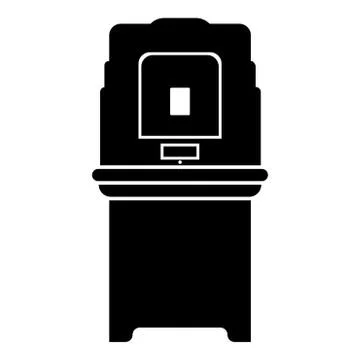 Electoral voting machine Electronic EVM Election equipment VVPAT icon black c Illustrazione stock
