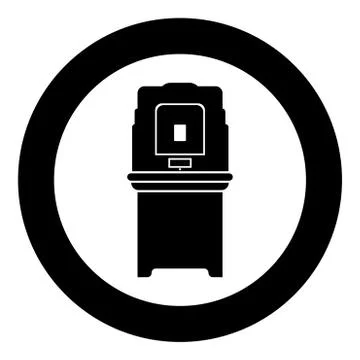 Electoral voting machine Electronic EVM Election equipment VVPAT icon in circ Illustrazione stock