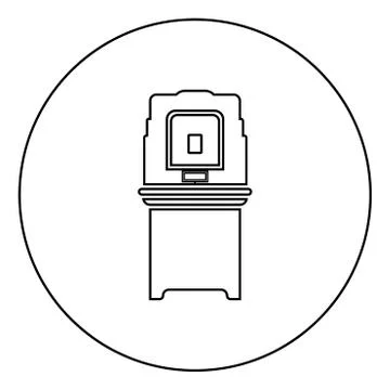 Electoral voting machine Electronic EVM Election equipment VVPAT icon in circ Illustrazione stock