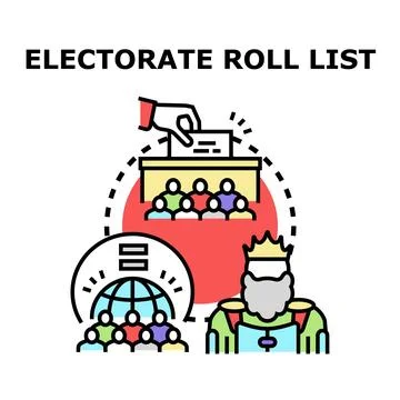 Electorate roll list voting for democracy concept 스톡 일러스트