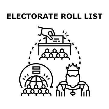 Electorate roll list voting for democracy concept Stock Illustration
