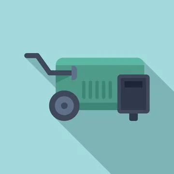 Electric air compressor icon, flat style Illustrazione stock
