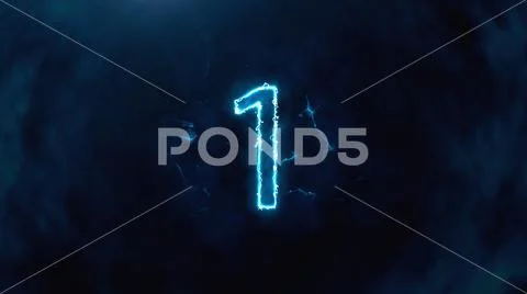 Electric and Futuristic 3D Illustration counter counting down from ten to zer Stock Photos