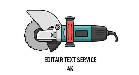 Electric angle grinder power tool for construction work Stock Illustration