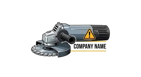 Electric angle grinder power tool illustration Stock Illustration
