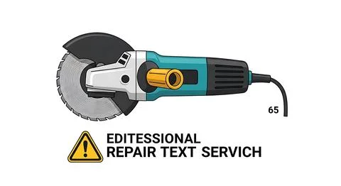 Electric angle grinder power tool for construction work Illustrazione stock