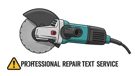 Electric angle grinder power tool for construction work Stock Illustration