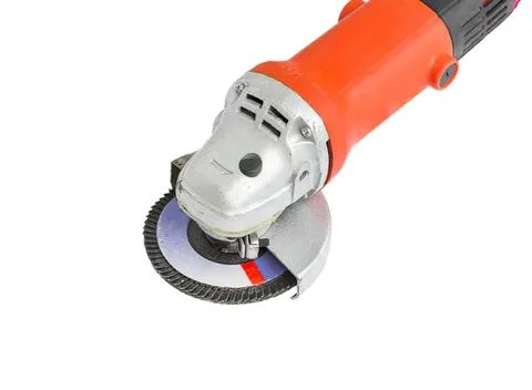 Electric angle grinder tool with disc for cutting and grinding Stock Photos
