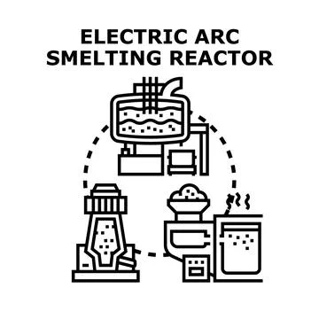 Electric arc smelting reactor process concept technology Stock Illustration