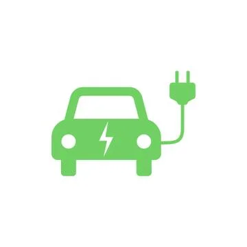 Electric auto icon. Flat design. Vector illustration. Stock Illustration