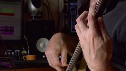 Electric bass hands Stock Footage 211130284