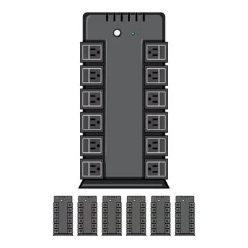 Electric battery backup cartoon vector graphic Illustrazione stock