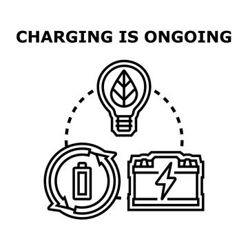Electric battery charging system and green energy concept Stock Illustration