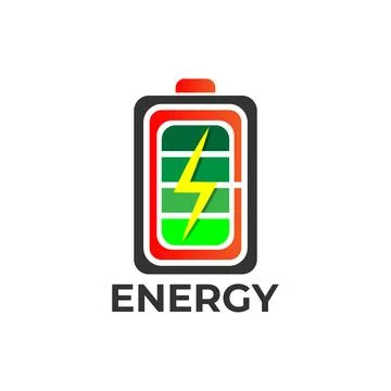 Electric battery logo template. Stock Illustration