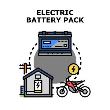 Electric battery pack charging system concept illustration Stock Illustration