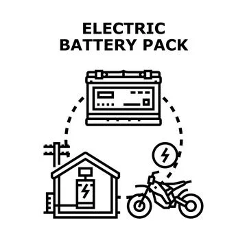 Electric battery pack charging system concept illustration Stock Illustration