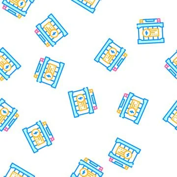 Electric battery vector seamless pattern Stockillustratie