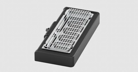 Electric BBQ Grill with temperature adjustment rotation animation seamlessl.. Stock Footage 322193185