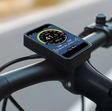 Electric bicycle control LCD panel Stock Photos